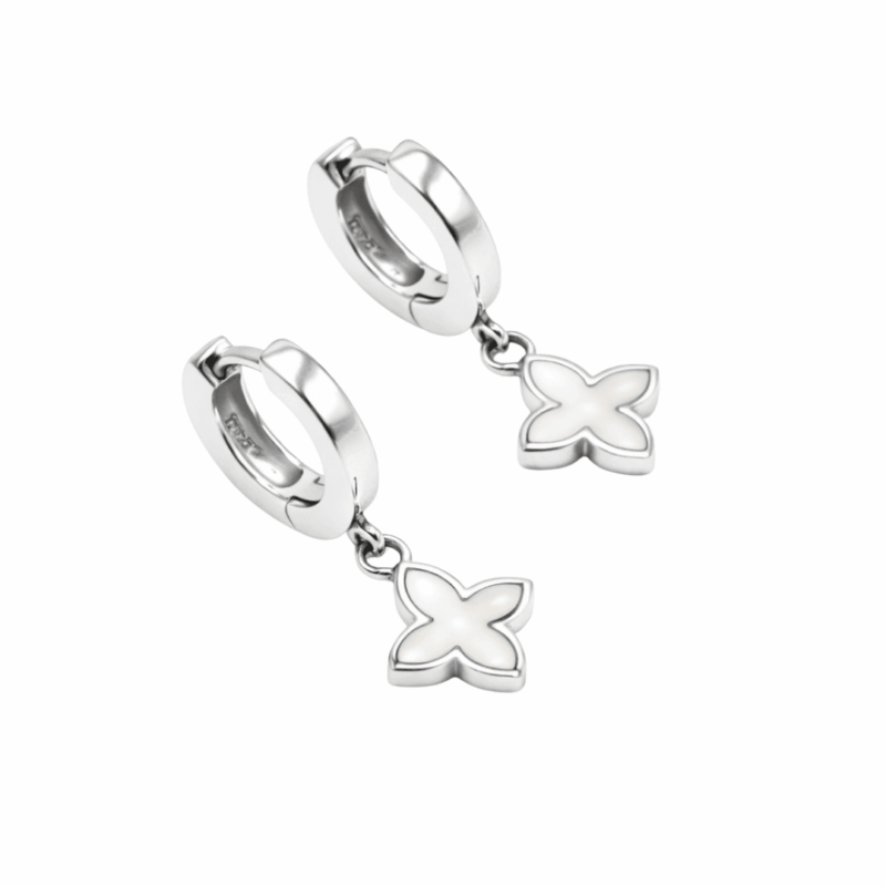 Klappcreolen "Coslada" aus 925 Sterling Silber mit Perlmutt