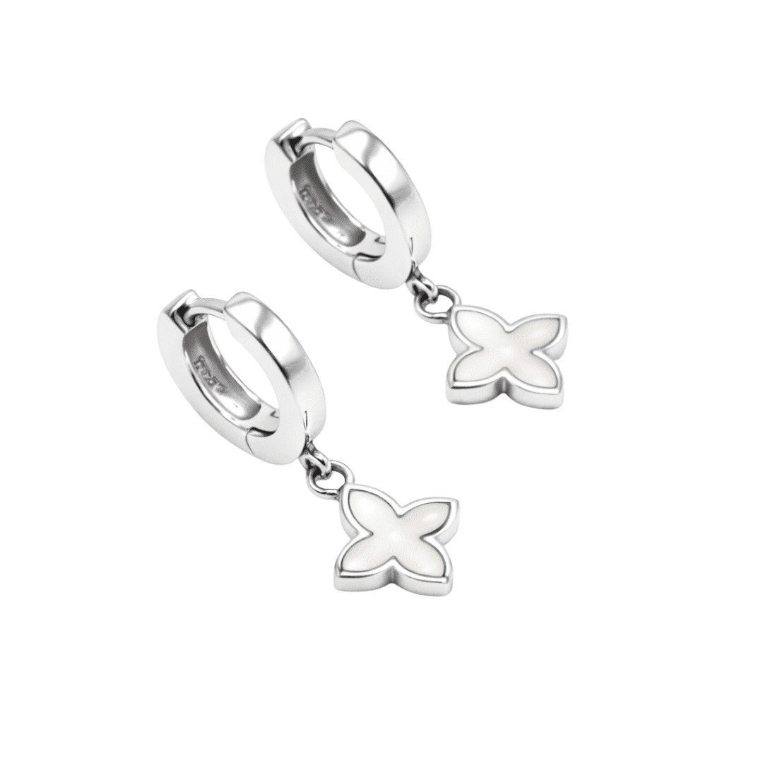 Klappcreolen "Coslada" aus 925 Sterling Silber mit Perlmutt