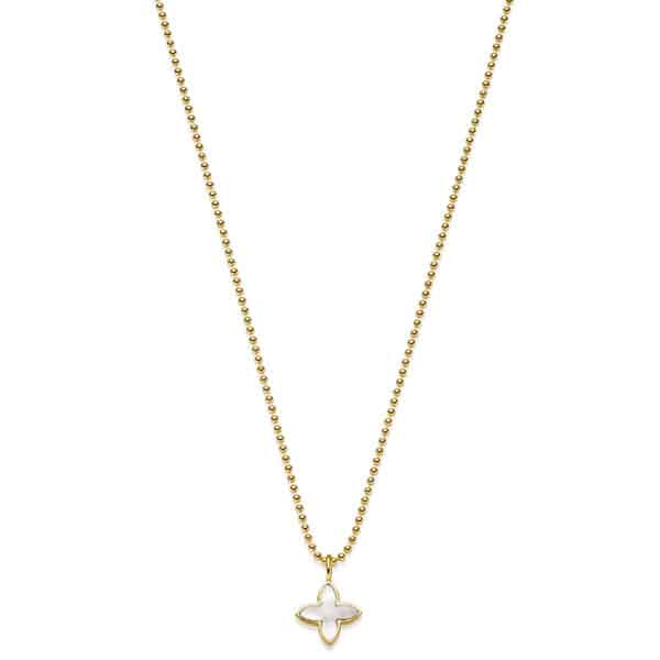 Kette "Coslada Mini" aus 925 Sterling Silber, goldplattiert mit Perlmutt