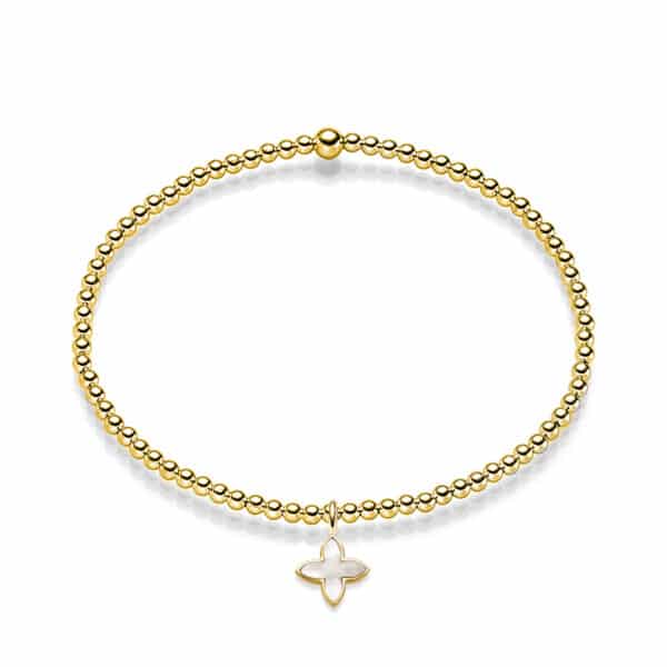 Alternative view of Kugelarmband „Coslada“ mit Perlmutt aus 925er Sterling Silber, goldplattiert