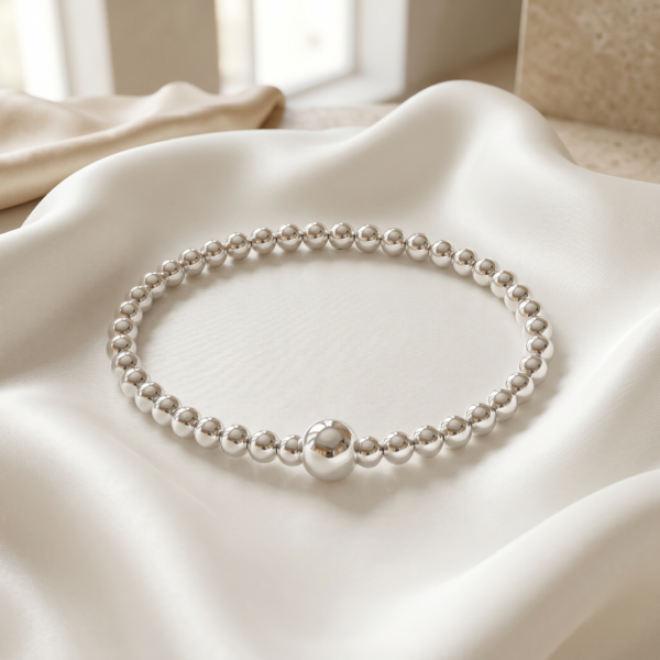 Alternative view of MEN Kugelarmband „Zoe“ aus 925er Sterling Silber, 4 mm