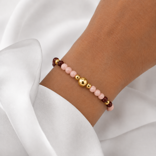 Kugelarmband Antibes Edelstein mit 925 goldplattiert