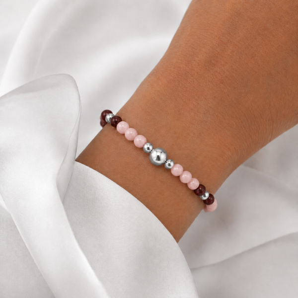 Kugelarmband Antibes Edelstein mit 925 Sterling Silber