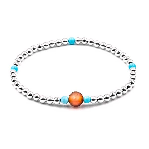 Kugelfußkette "Akela" Edelstein mit 925 Sterling Silber