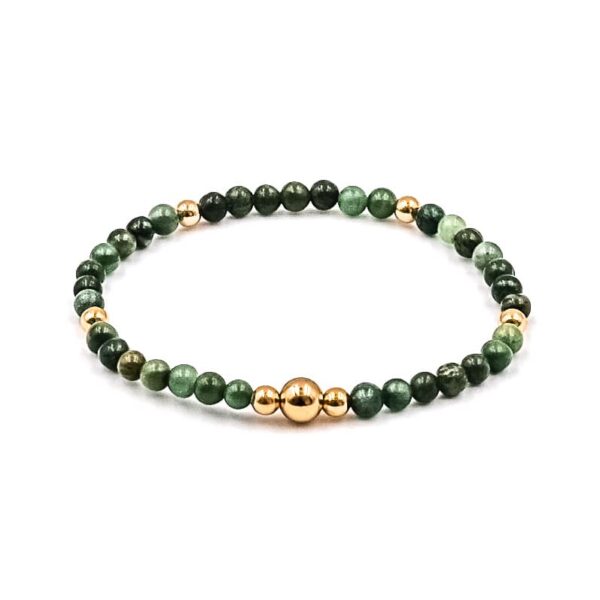 Alternative view of Kugelarmband „Bente“ mit Edelstein aus 925er Sterling Silber, goldplattiert