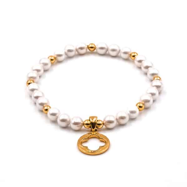 Kugelarmband Dahlia Perlen mit 925 goldplattiert