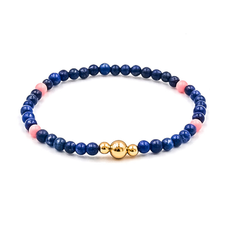 Kugelarmband Palladium Edelstein mit 925 goldplattiert