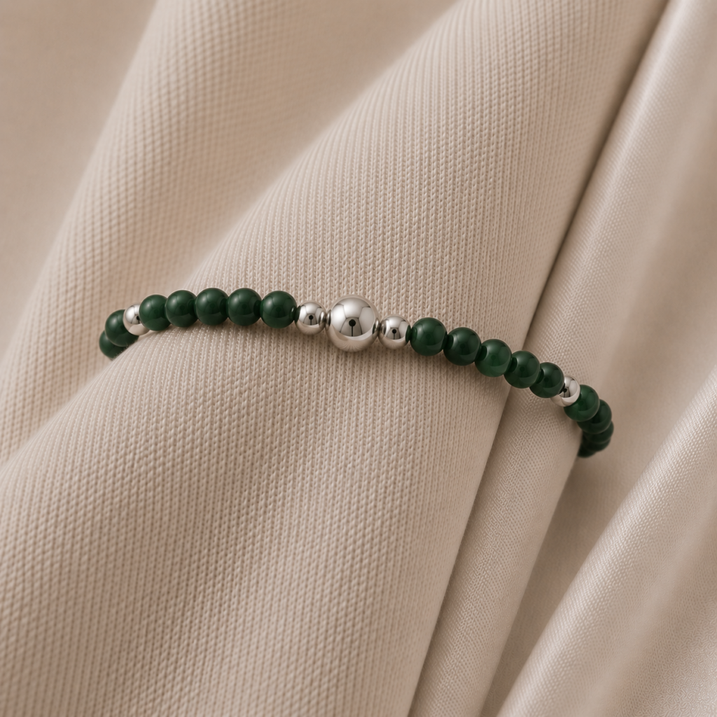 Kugelarmband „Bente“ mit Edelstein aus 925er Sterling Silber