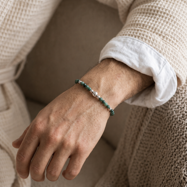 MEN Kugelarmband „Bente“ mit Edelstein aus 925er Sterling Silber