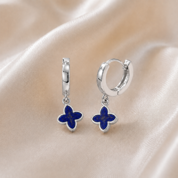Klappcreolen "Coslada" aus 925 Sterling Silber mit Lapis