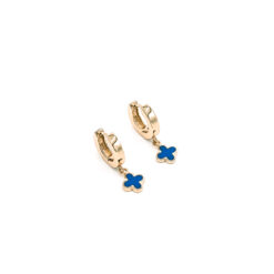 Ohrringe Klappcreolen New York Lapis 925  goldplattiert