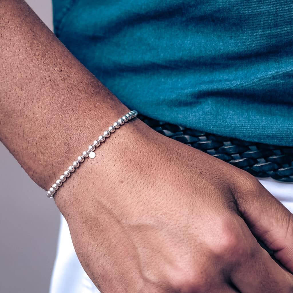 Einzelstück Kugelarmband Aus Sterling Silber 925 – Vergoldete Planetenkette, Handgefertigtes Unikat