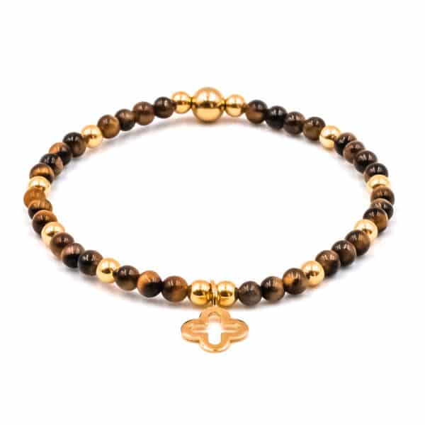 Kugelarmband "Capri" Edelstein mit 925 Sterling Silber, goldplattiert