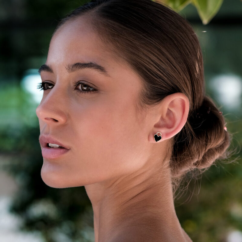 Alternative view of Ohrringe „Hollywood“ aus 925 Sterling Silber, goldplattiert, mit Onyx