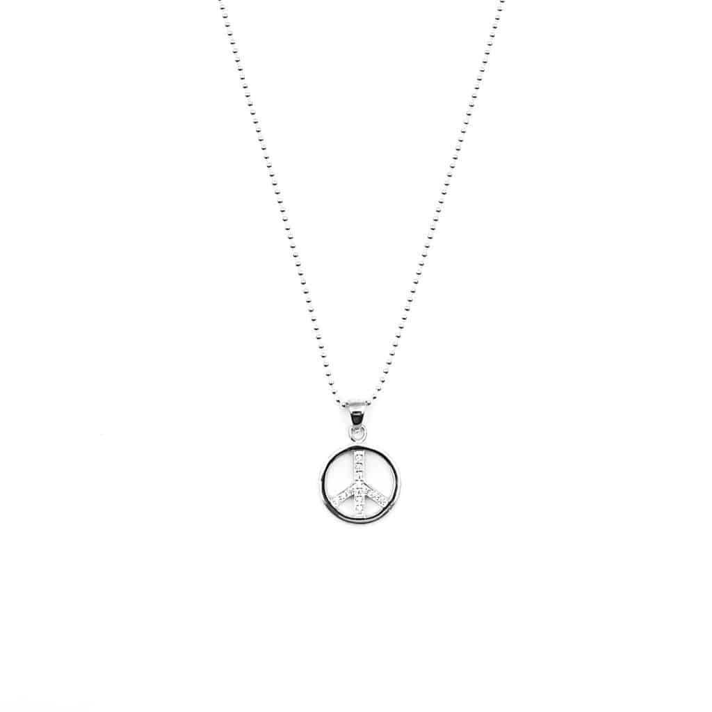 Kette "Peace" aus 925 Sterling Silber mit Zirkonia