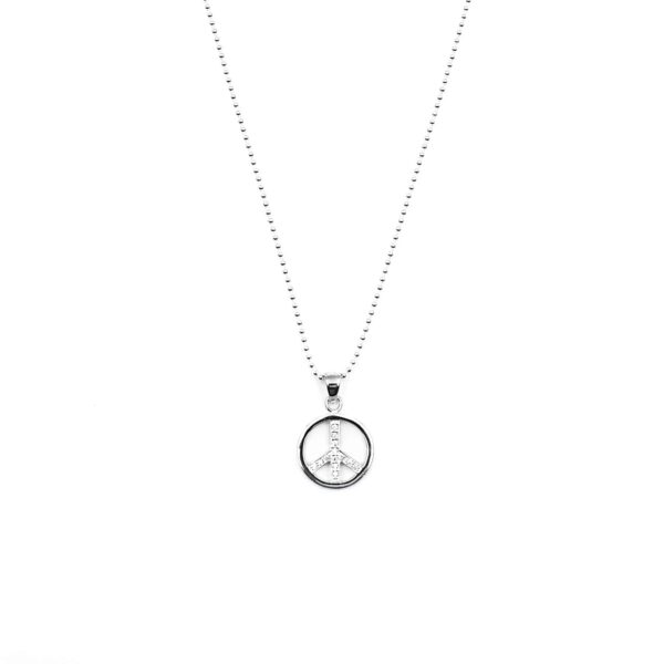 Kette "Peace" aus 925 Sterling Silber mit Zirkonia