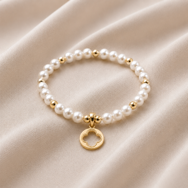 Kugelarmband Dahlia Perlen mit 925 goldplattiert