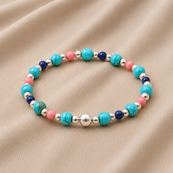 Kugelarmband Ellera Edelstein mit 925 Sterling Silber