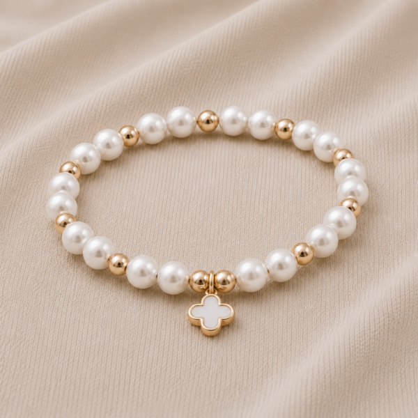 Kugelarmband Flora Perlen mit 925 goldplattiert