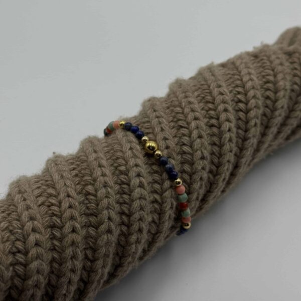 Kugelarmband „St. Tropez“ mit Edelstein aus 925er Sterling Silber, goldplattiert