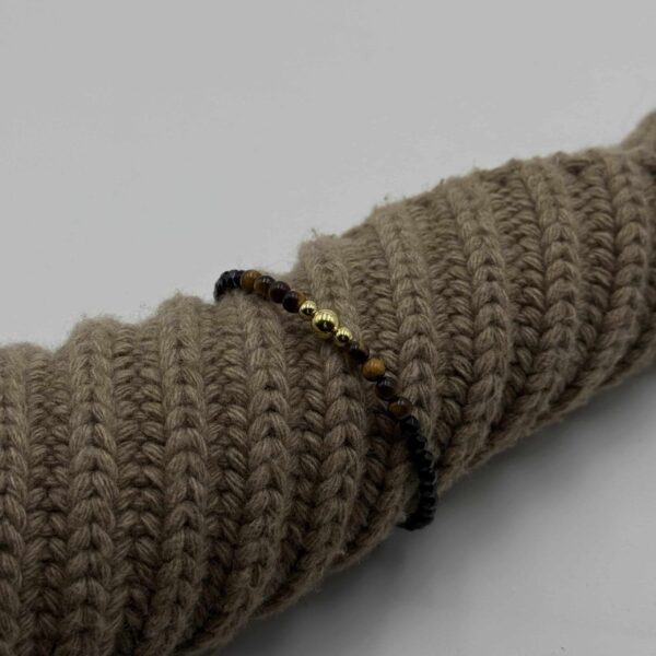 Kugelarmband „Fiona“ aus Edelstein mit 925 Sterling Silber, goldplattiert