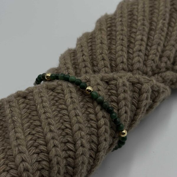 Kugelarmband „Bente“ mit Edelstein aus 925er Sterling Silber, goldplattiert