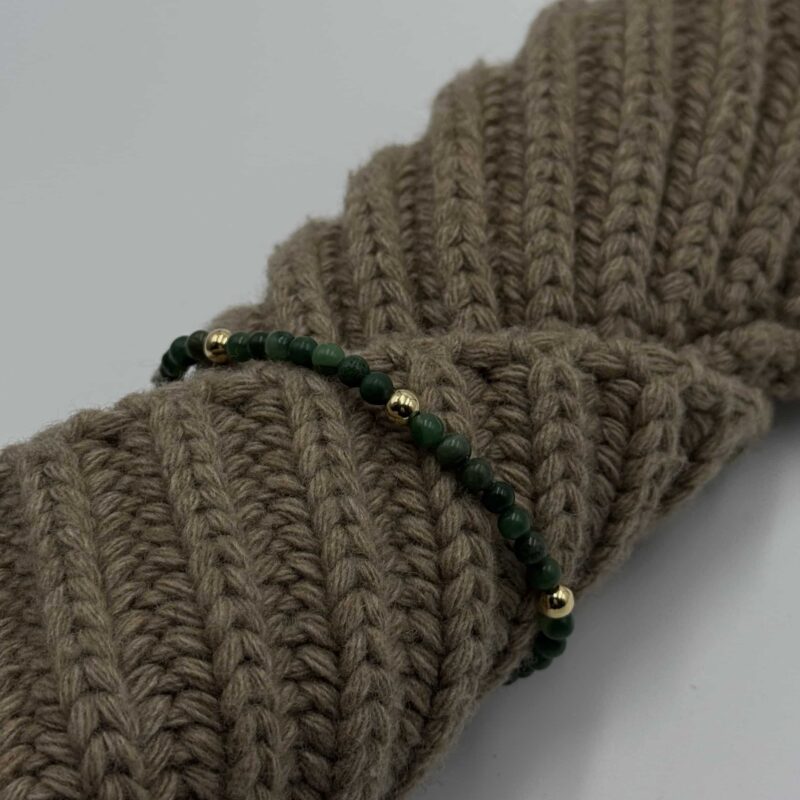 MEN Kugelarmband „Bente“ mit Edelstein aus 925er Sterling Silber, goldplattiert