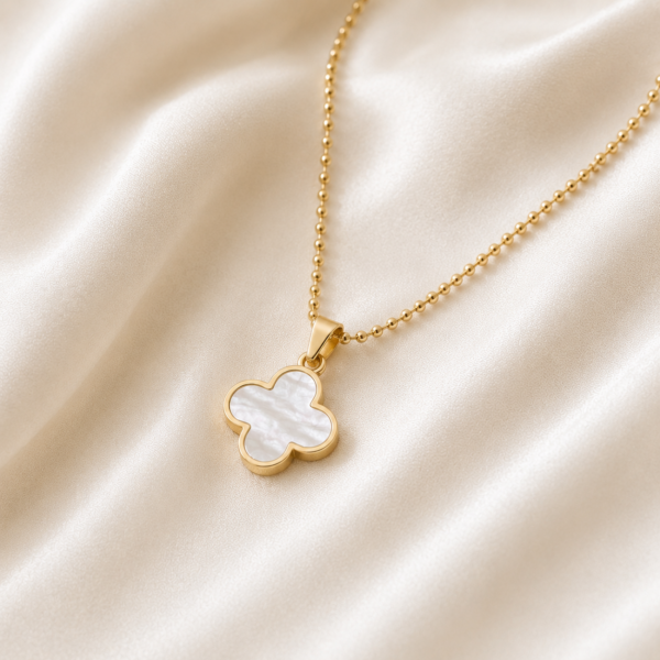Kette "New York" mit Perlmutt aus 925 Sterling Silber, goldplattiert