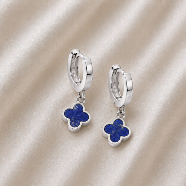 Klappcreolen „New York“ mit Lapis aus 925er Sterling Silber