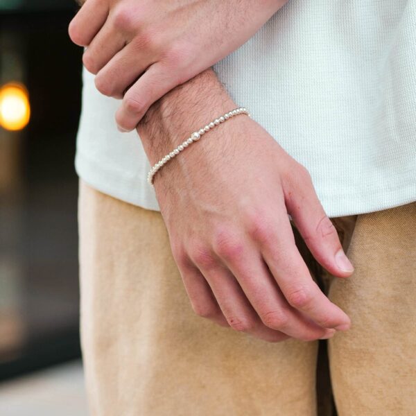 Alternative view of MEN Kugelarmband „Zoe“ aus 925er Sterling Silber, 3 mm