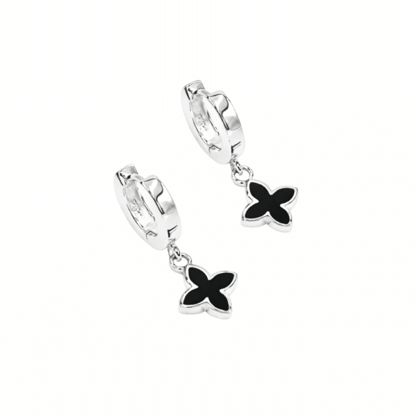 Klappcreolen "Coslada" aus 925er Sterling Silber mit Onyx