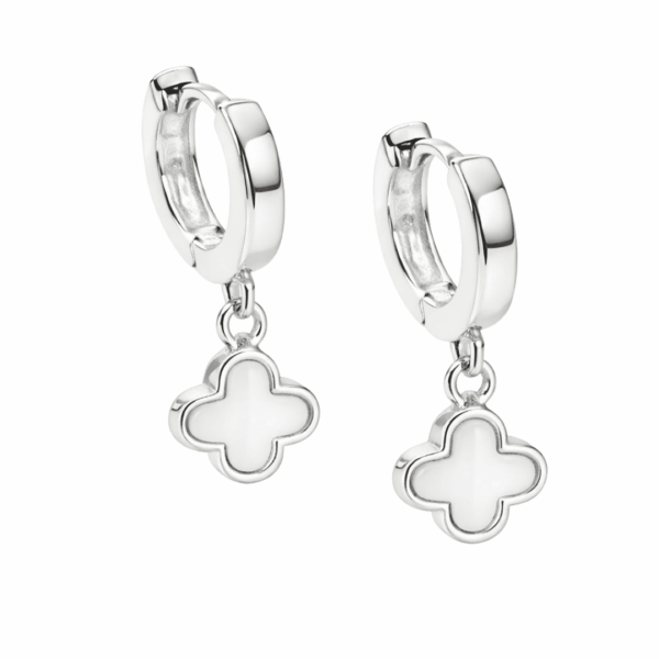 Klappcreolen "New York" mit Perlmutt aus 925 Sterling Silber