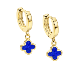 Ohrringe Klappcreolen New York Lapis 925  goldplattiert