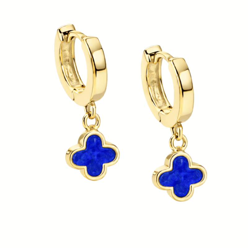 Klappcreolen „New York“ mit Lapis aus 925er Sterling Silber, goldplattiert