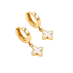 Ohrringe Klappcreolen Coslada Perlmutt 925 goldplattiert