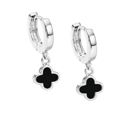 Ohrringe Klappcreolen New York Onyx 925 Sterling Silber