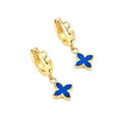 Ohrringe Klappcreolen Coslada Lapis 925 goldplattiert