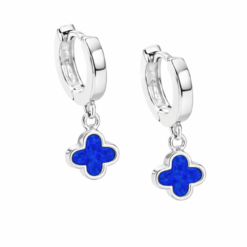 Klappcreolen „New York“ mit Lapis aus 925er Sterling Silber