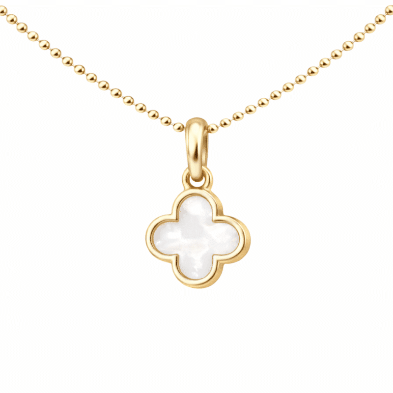 Kette "New York" mit Perlmutt aus 925 Sterling Silber, goldplattiert