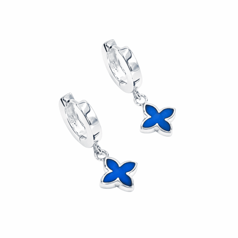 Klappcreolen "Coslada" aus 925 Sterling Silber mit Lapis