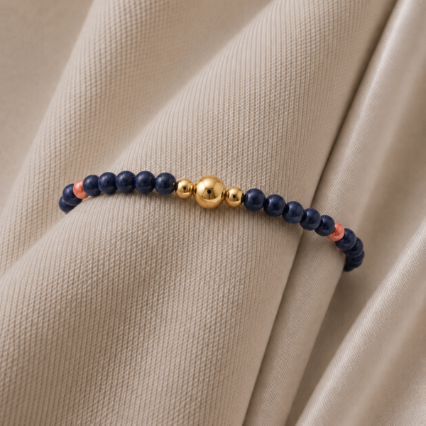 Alternative view of Kugelarmband Palladium Edelstein mit 925 goldplattiert