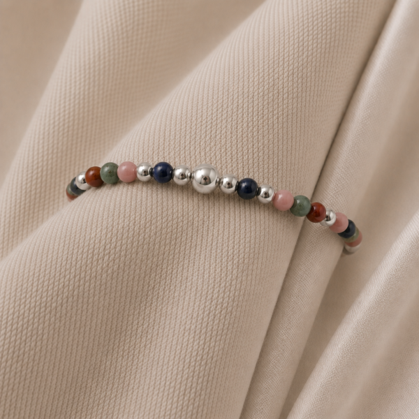 Kugelarmband „St. Tropez“ mit Edelstein aus 925er Sterling Silber