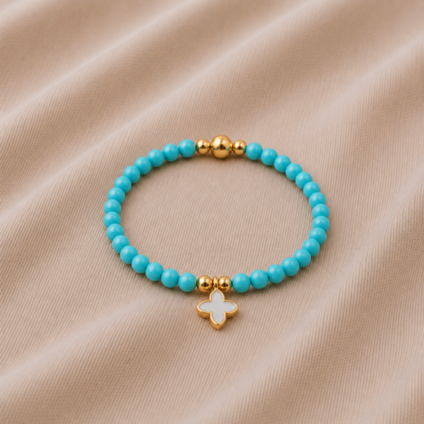 Kugelarmband Tuscany Edelstein mit 925 goldplattiert