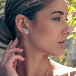 Alternative view of Ohrringe Ohrstecker Coslada Türkis 925 goldplattiert