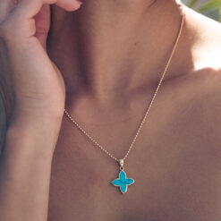 Alternative view of Kette Coslada Türkis 925 goldplattiert