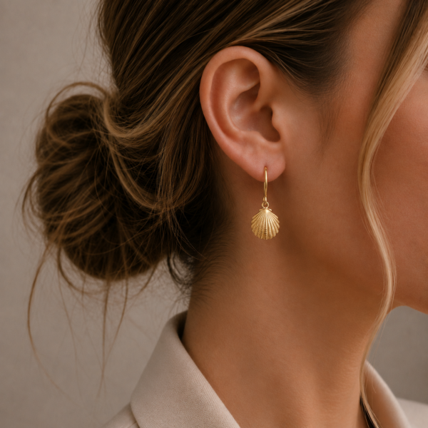 Ohrringe "Guscio" aus 925 Sterling Silber, goldplattiert