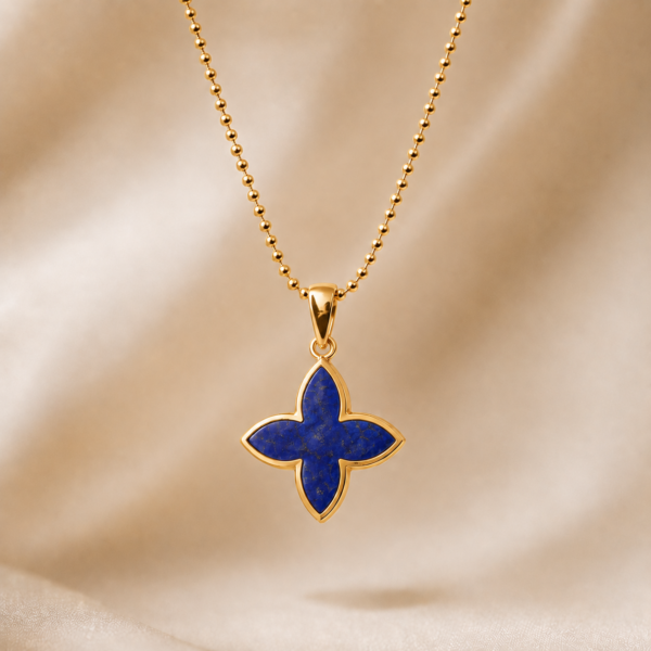 Kette "Coslada" aus 925 Sterling Silber, goldplattiert mit Lapis
