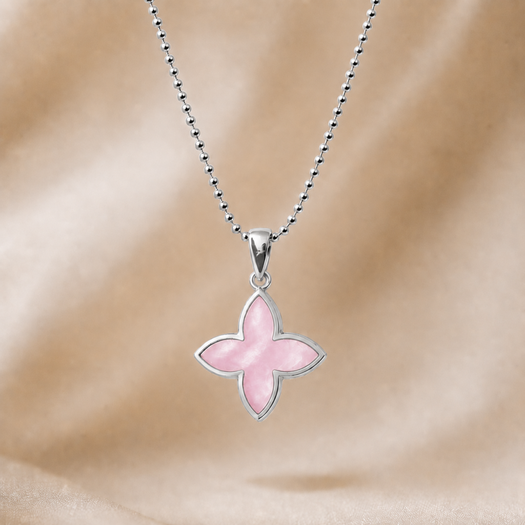 Kette "Coslada" aus 925 Sterling Silber mit rosa Perlmutt