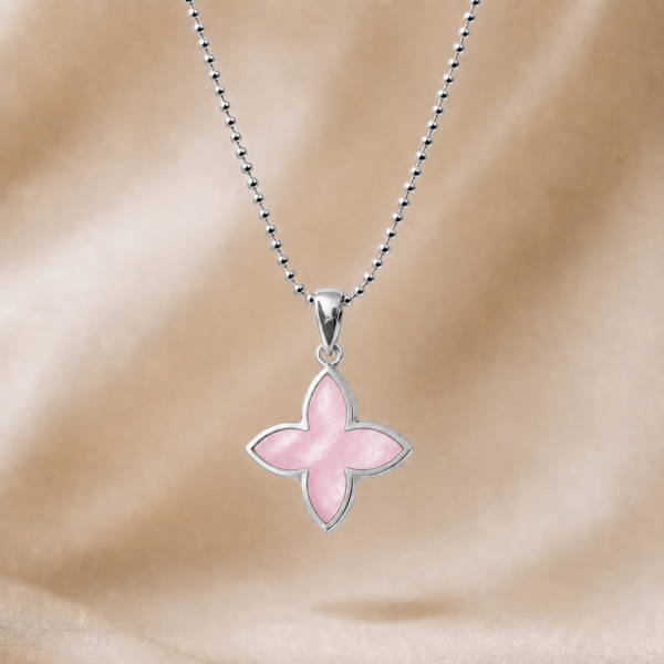 Kette "Coslada" aus 925 Sterling Silber mit rosa Perlmutt