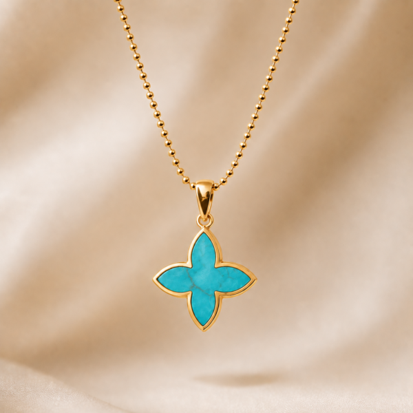 Kette "Coslada" aus 925 Sterling Silber, goldplattiert mit Türkis